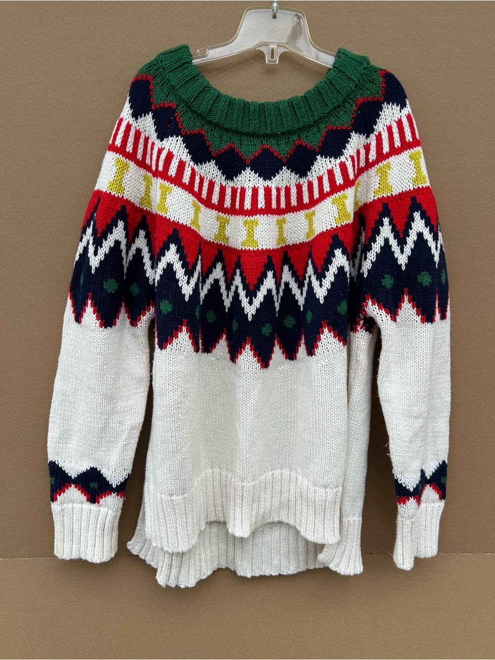 Aerie Fair Isle Yoke Ski Sweater Ribbed knit Festive Colorful Women’s Large